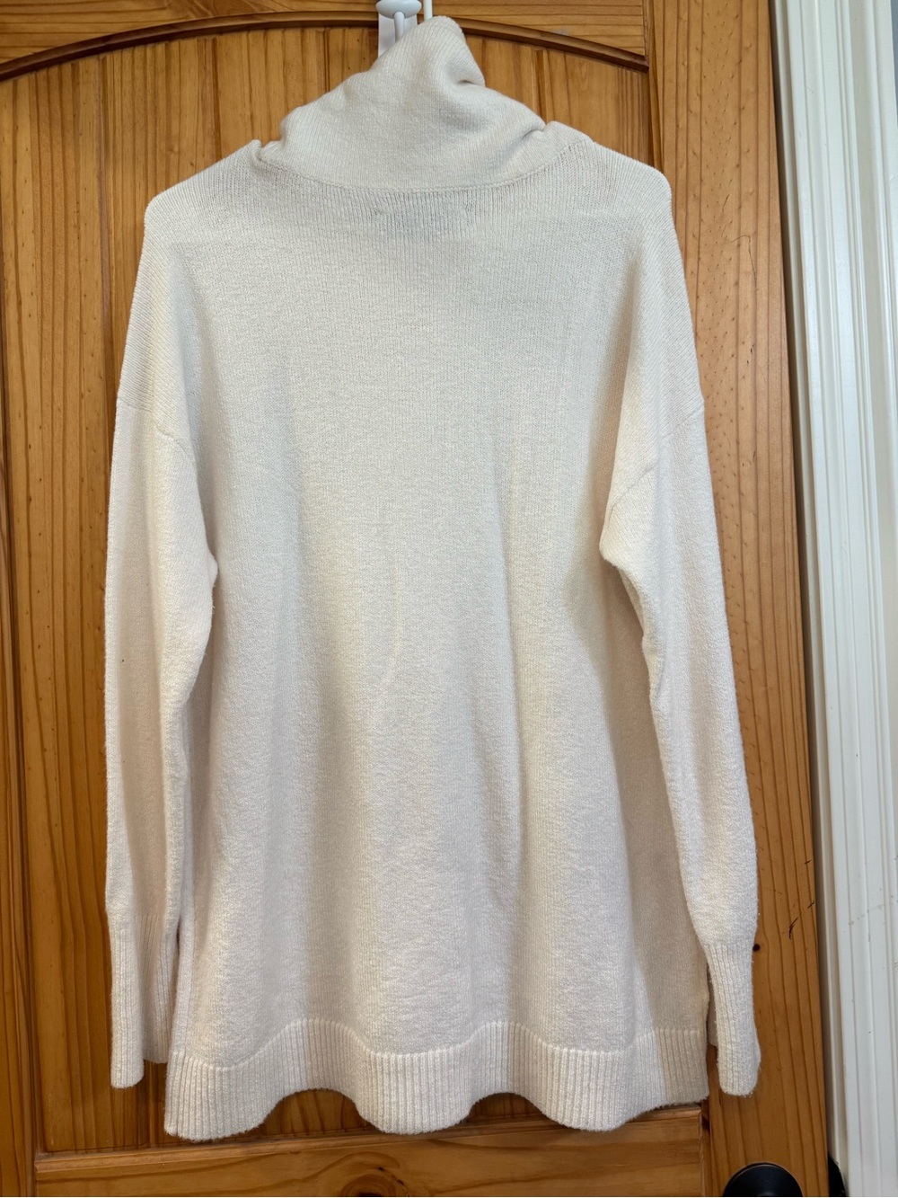LOFT Cream Draw String Sweater - Picture 3 of 3